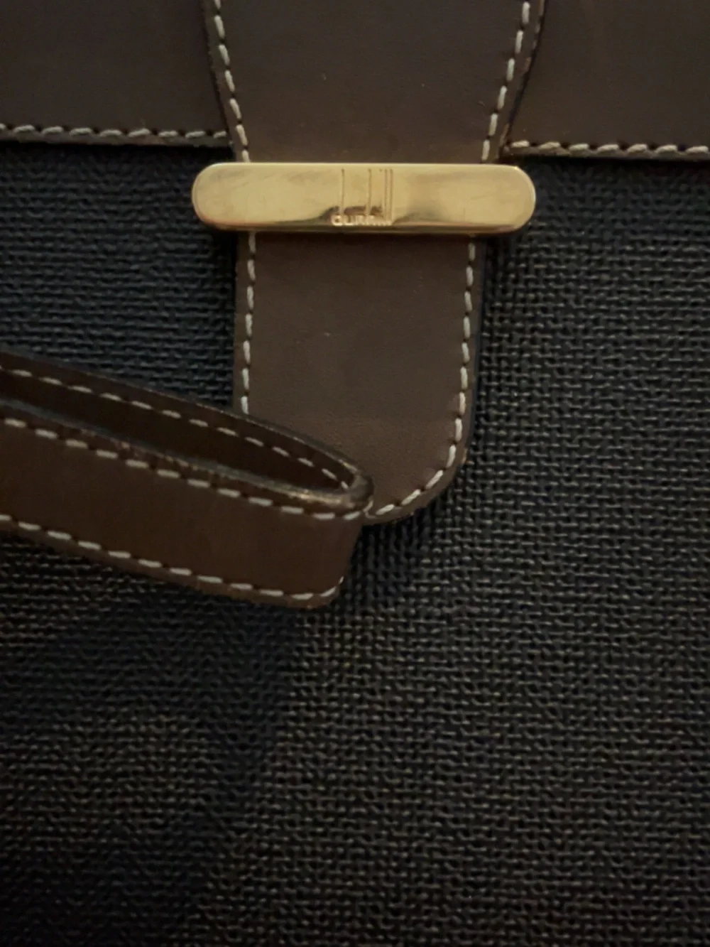 Dunhill Unisex Black and Brown leather Wristlet Clutch - Classic Two-Tone
